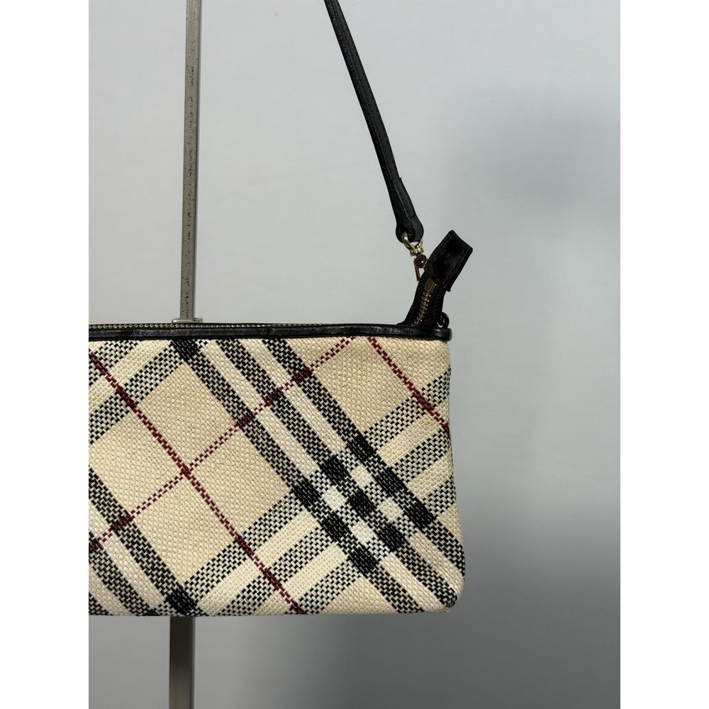 BURBERRY Nova Check Blue Label Shoulder Bag Canvas White Auth 0010 - Picture 4 of 12